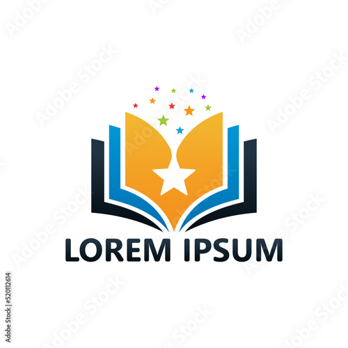 Star book logo template design vector