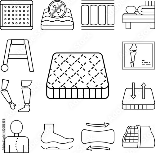 mattress bedding icon in a collection with other items