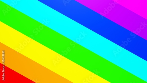 3D rendering. Background with diagonal lines that are of various colors of the rainbow.Very colorful diagonal striped pattern for clothing or different uses in design.