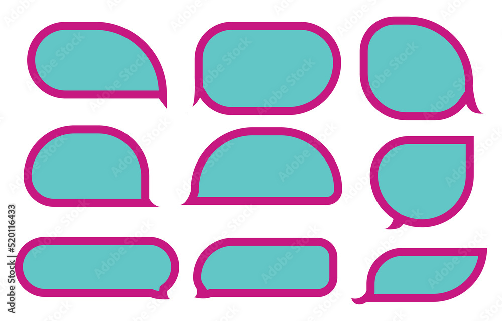 Set speech bubbles on white background. chat box or chat vector square and doodle message or communication icon Cloud speaking for comics and minimal message dialog Set speech bubbles on white background. chat box or chat vector square and doodle message or communication icon Cloud speaking for comics and minimal message dialog