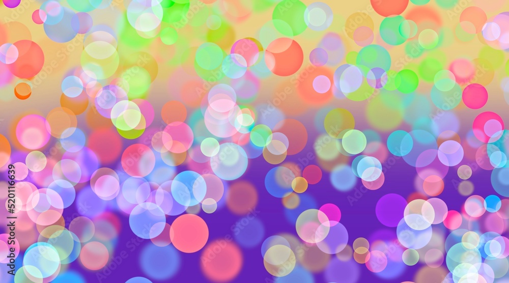 Abstract light bokeh,purple background vector illustration,funny,happy,holiday,rainbow bubble,Wallpaper.