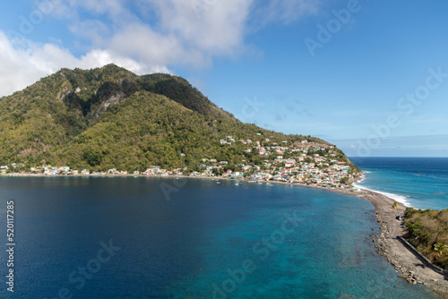 Scott's Head Town and peninsula in Dominica © Kaitlind