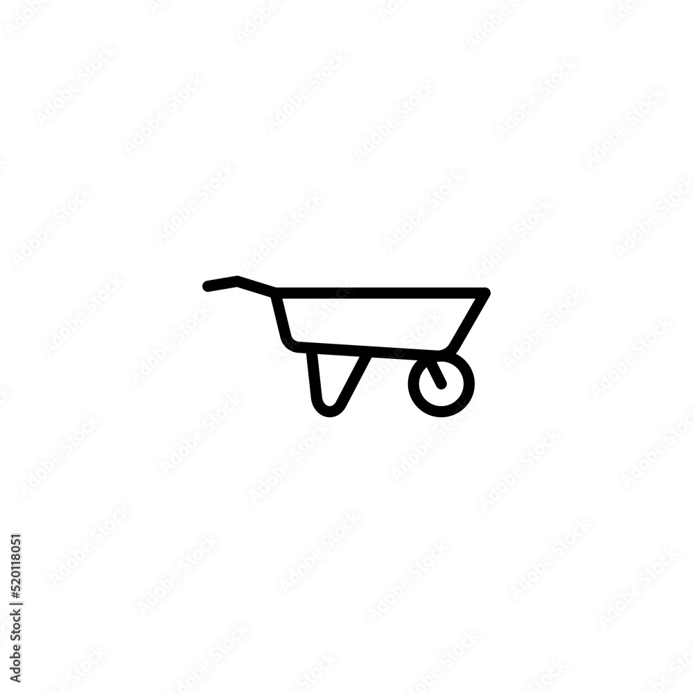 Wheelbarrow line icon vector design Wheelbarrow line icon vector design
