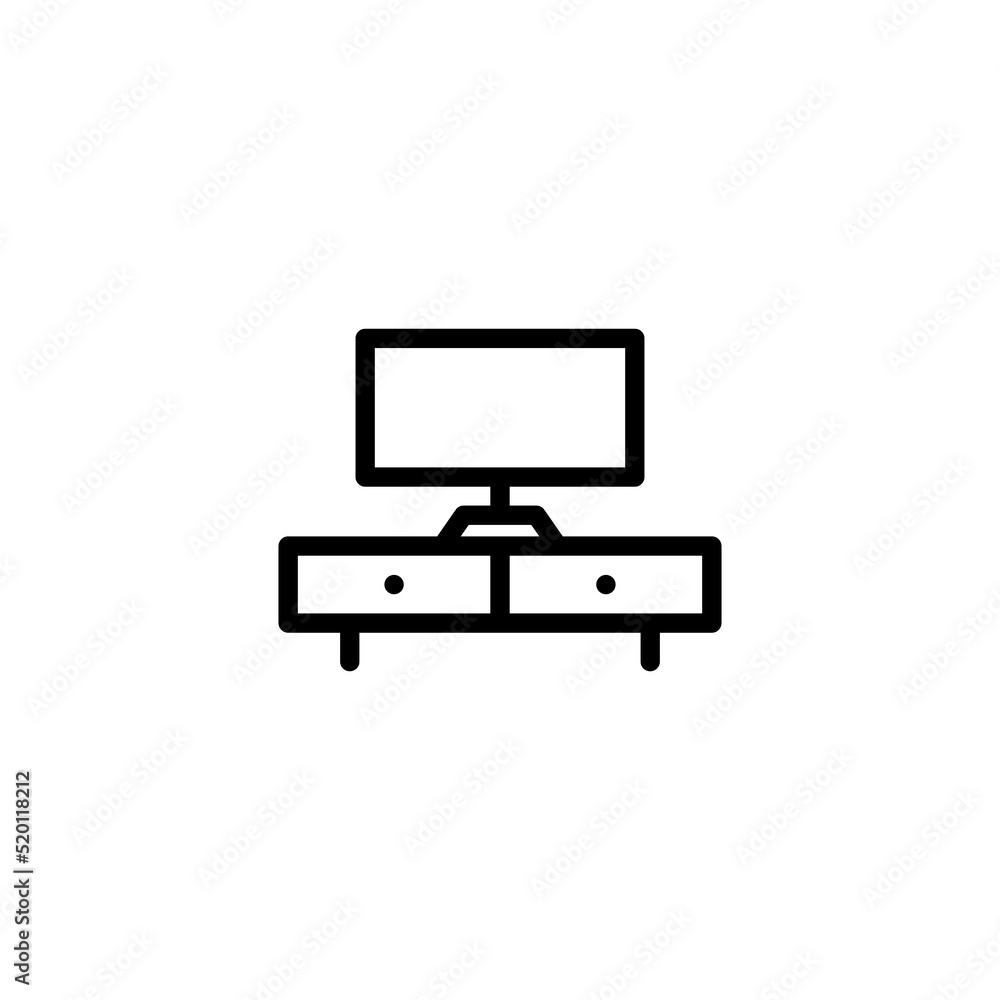 Television line icon vector design Television line icon vector design