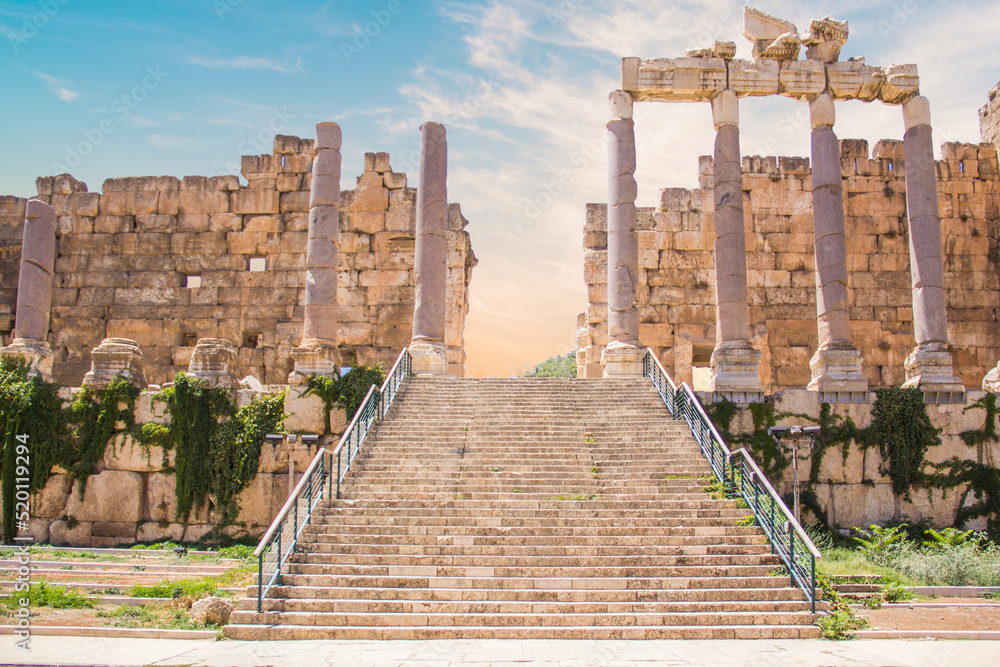 Fototapeta premium Beautiful view of Baalbek Roman Ruins in Baalbek, Lebanon