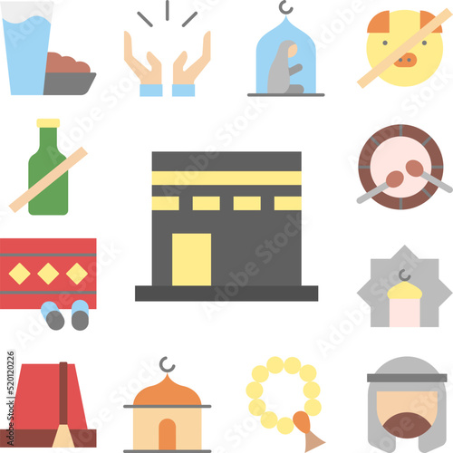 Kaaba Ramadan icon in a collection with other items