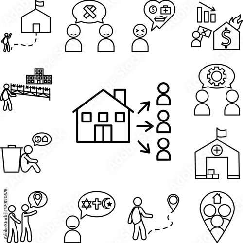diaspora distribution icon in a collection with other items