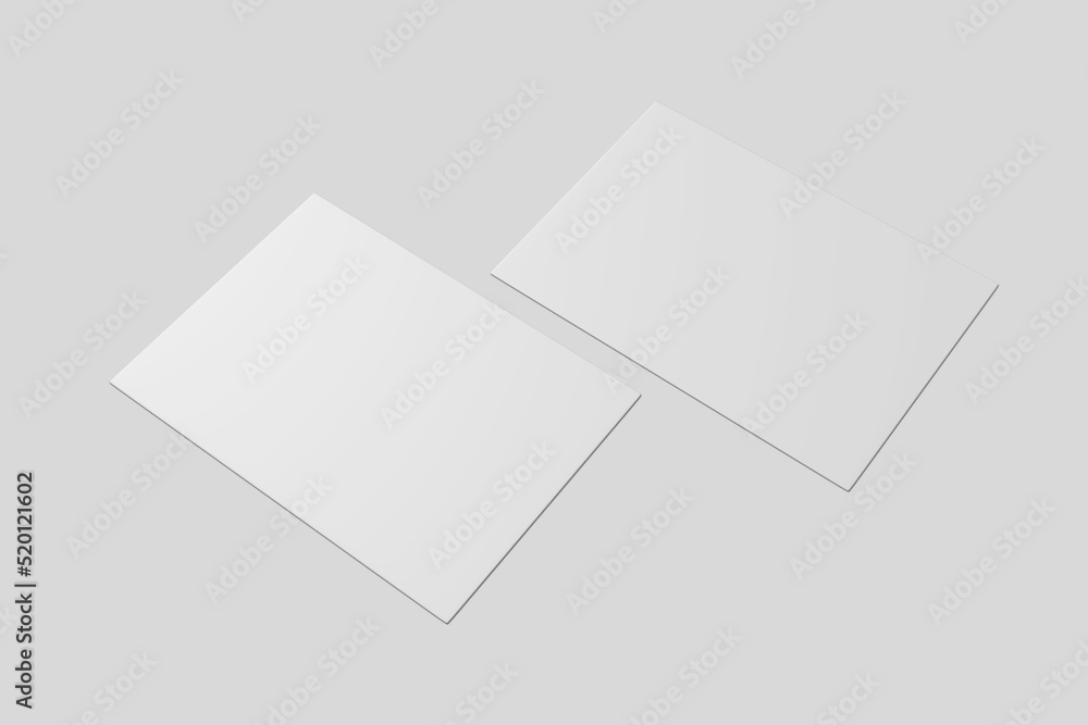 Realistic blank postcard illustration for mockup. 3D Render. Realistic blank postcard illustration for mockup. 3D Render.