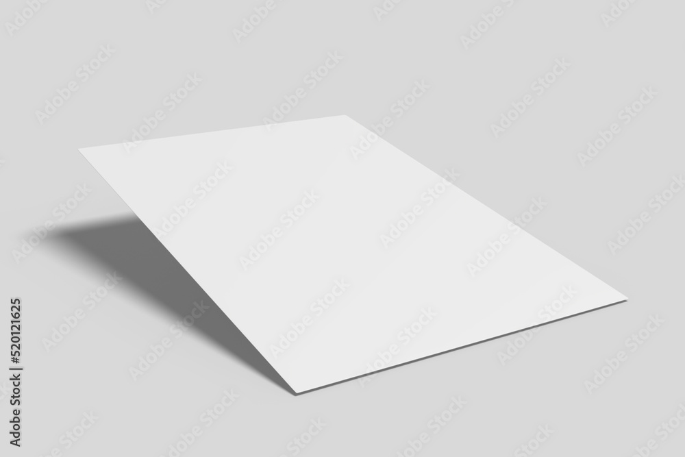 Realistic blank flyer illustration for mockup. 3D Render. Realistic blank flyer illustration for mockup. 3D Render.