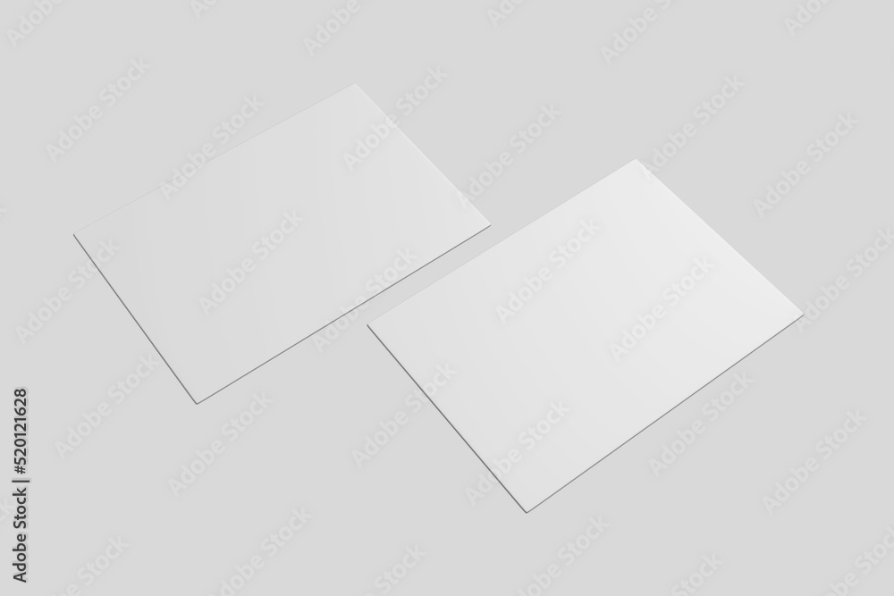 Realistic blank postcard illustration for mockup. 3D Render. Realistic blank postcard illustration for mockup. 3D Render.