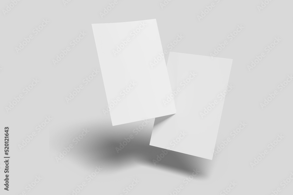 Realistic blank flyer illustration for mockup. 3D Render. Realistic blank flyer illustration for mockup. 3D Render.
