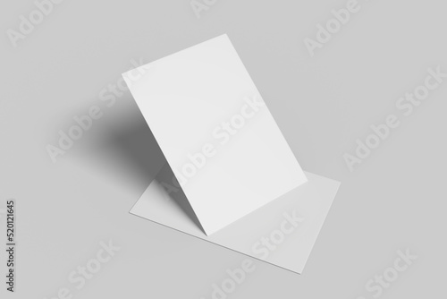 Realistic blank postcard illustration for mockup. 3D Render.