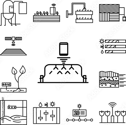 smart farm, irrigation icon in a collection with other items
