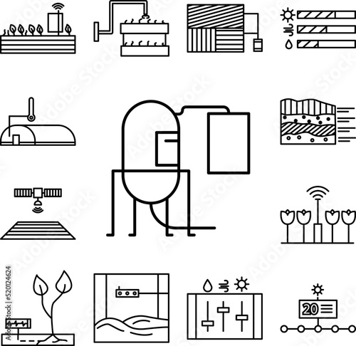 smart farm, tank icon in a collection with other items