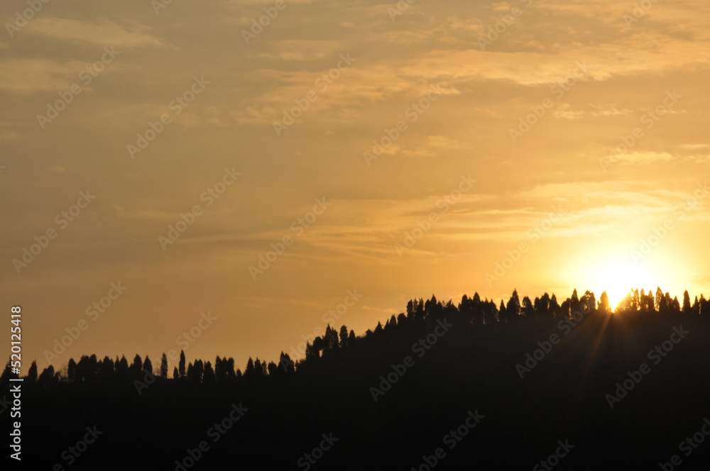 Fototapeta premium sunset over the mountains