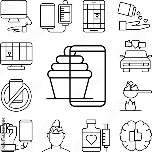 Sharing, icon in a collection with other items
