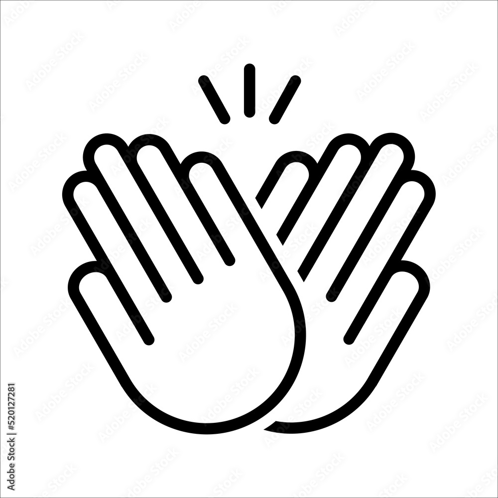 Hands clapping icon. Vector illustration. applause icon vector on white background. Hands clapping icon. Vector illustration. applause icon vector on white background.
