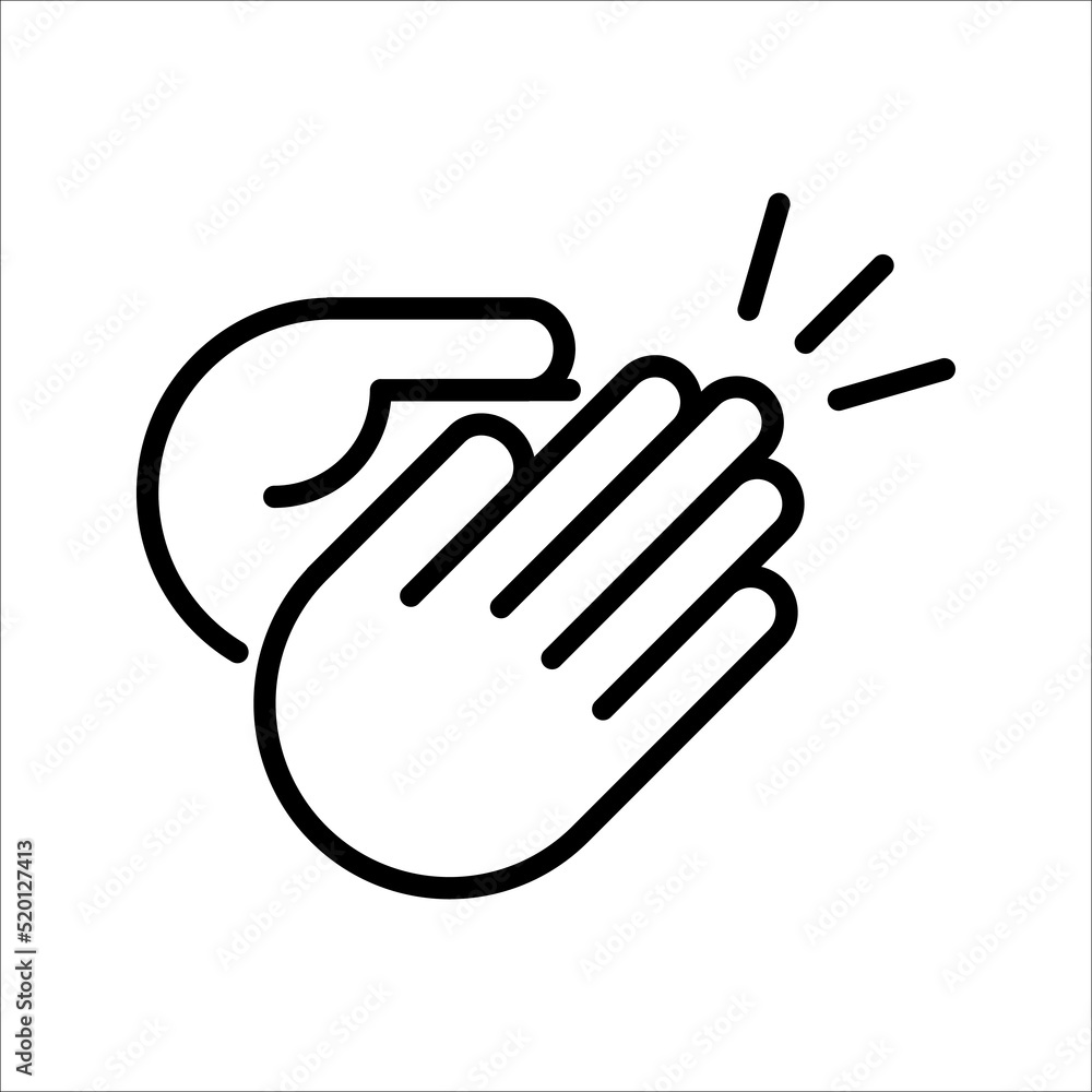 Hands clapping icon. Vector illustration. applause icon vector on white background. Hands clapping icon. Vector illustration. applause icon vector on white background.