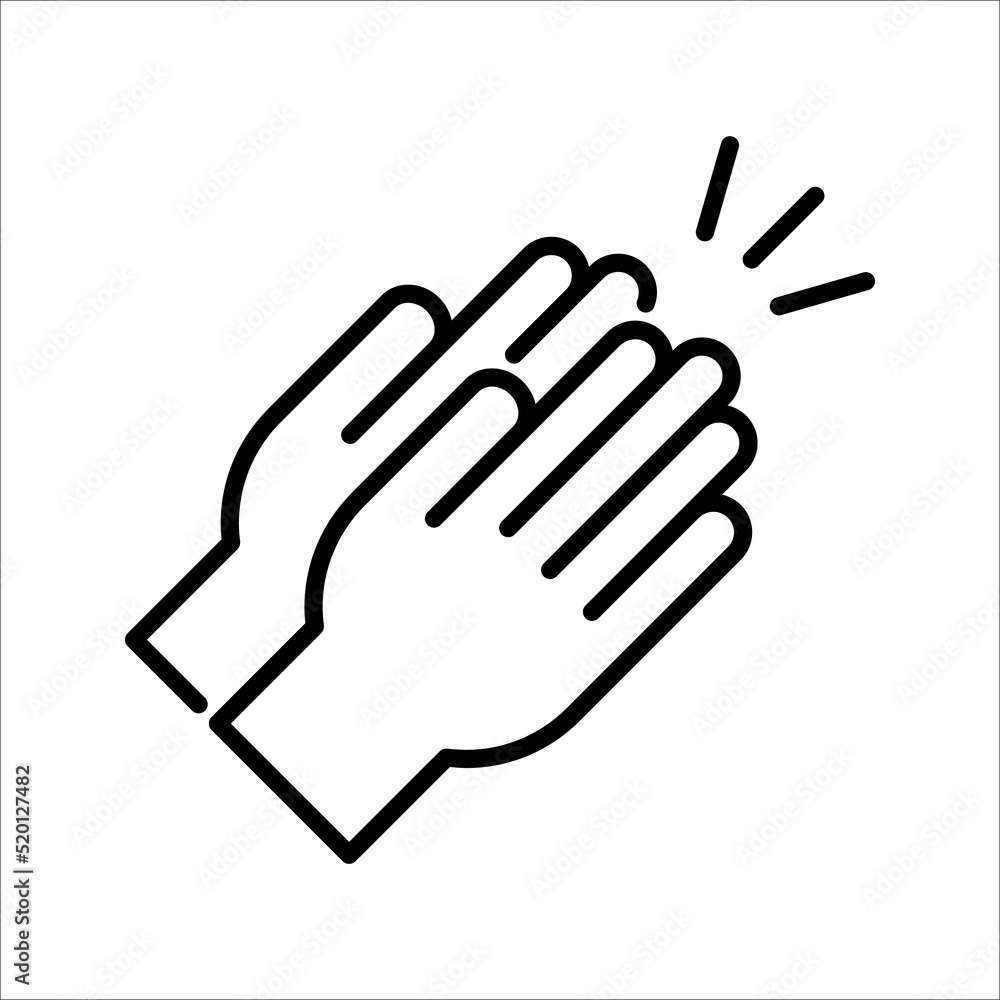 Hands clapping icon. Vector illustration. applause icon vector on white background. Hands clapping icon. Vector illustration. applause icon vector on white background.