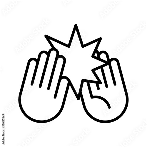 Hands clapping icon. Vector illustration. applause icon vector on white background.