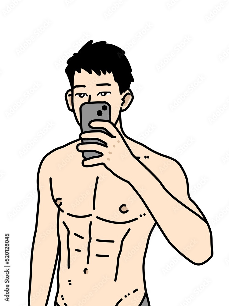 Fototapeta premium cute man cartoon on white background