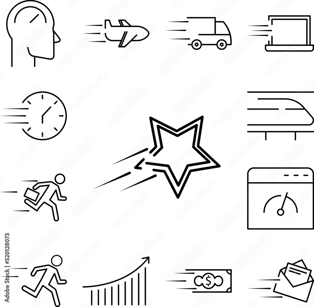 Fototapeta premium speed star icon in a collection with other items