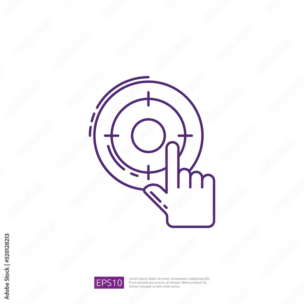 Internet Marketing Advertising Target Line Icon Internet Marketing Advertising Target Line Icon