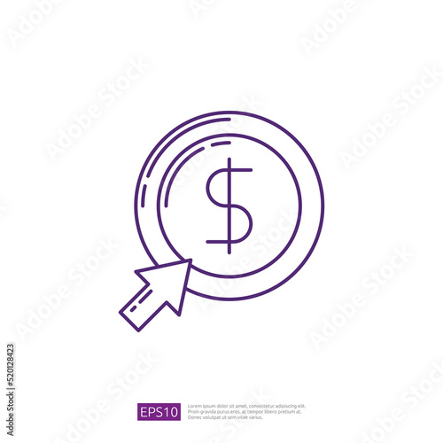 pay per click vector linear icon