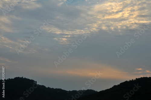 Dramatic panorama sky after sunrise