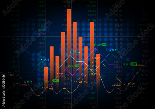 Stock Market Concept Graph Abstract Background