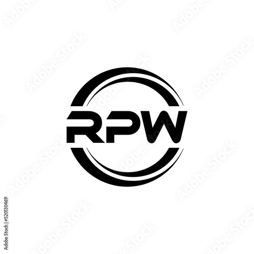 RPW letter logo design with white background in illustrator  vector logo modern alphabet font overlap style. calligraphy designs for logo  Poster  Invitation  etc.