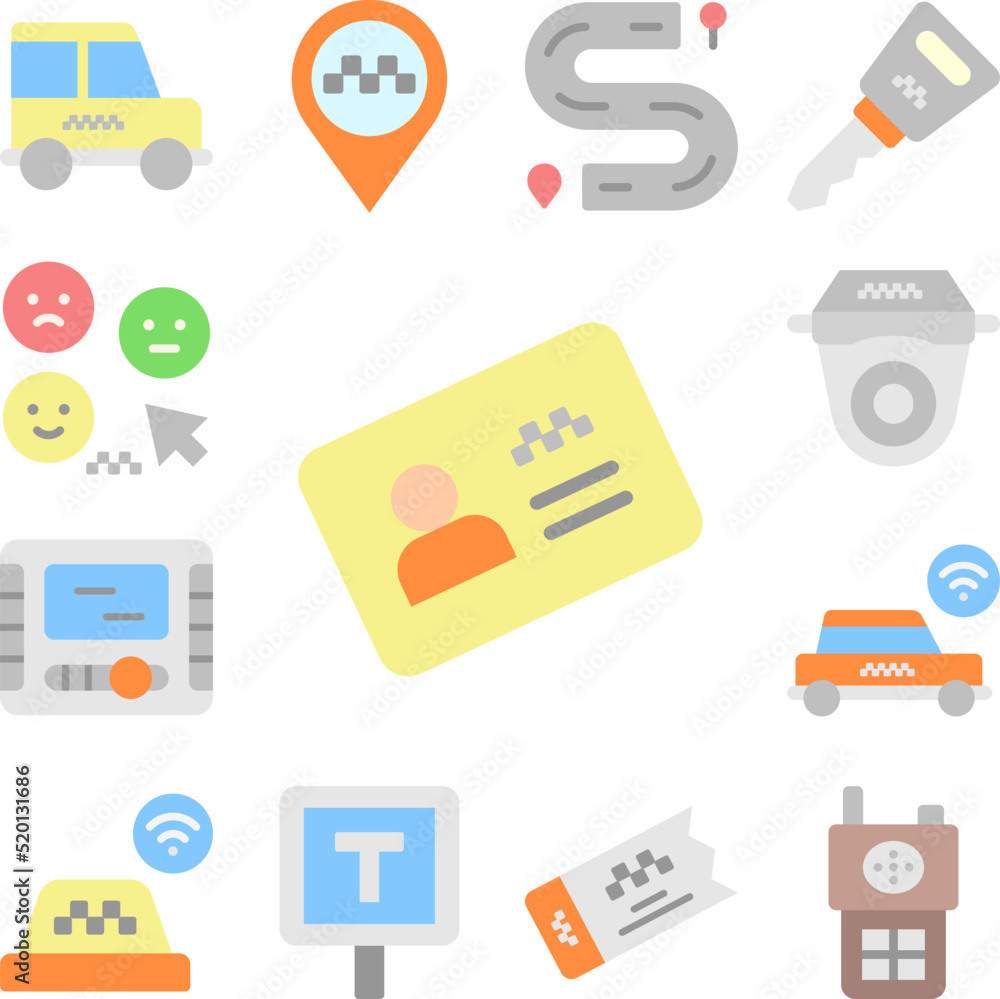 Id Card icon in a collection with other items Id Card icon in a collection with other items