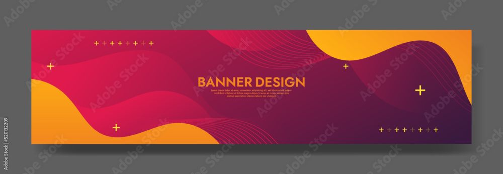 Obraz premium Abstract Red Fluid Banner Template. Modern background design. gradient color. Dynamic Waves. Liquid shapes composition. Fit for banners