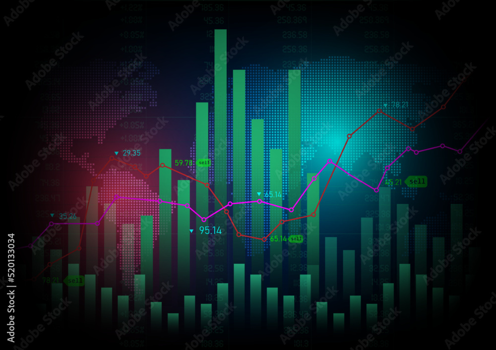 Stock Financial Market Graph Abstract Background