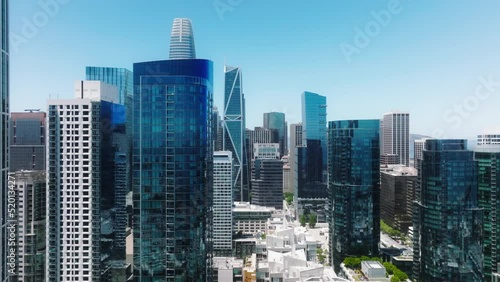Futuristic modern metropolis city skyline. Capital of biggest technology innovations, startup projects, Artificial intelligence, business angels investors. San Francisco skyscrapers, Silicon valley