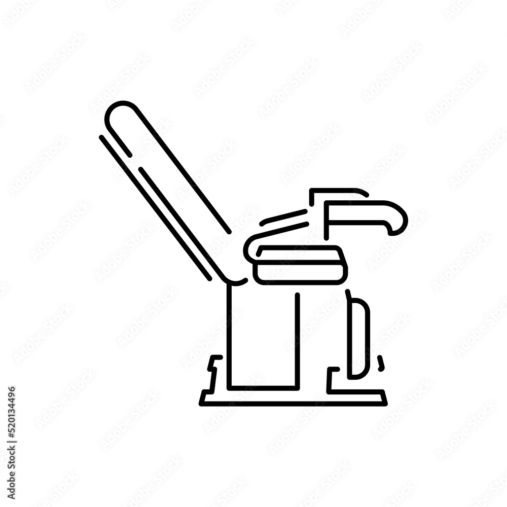 Woman pregnancy, birth and more. Thin line icon, vector illustration. Examination table Woman pregnancy, birth and more. Thin line icon, vector illustration. Examination table