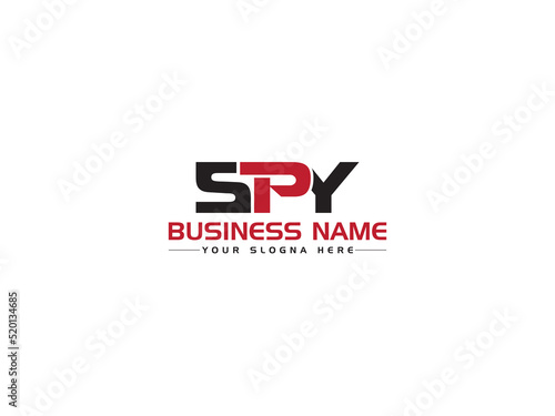 Alphabet SPY Logo Letter Vector, Creative SP s p y Logo Icon Design and Unique Three Letter Concept For Business