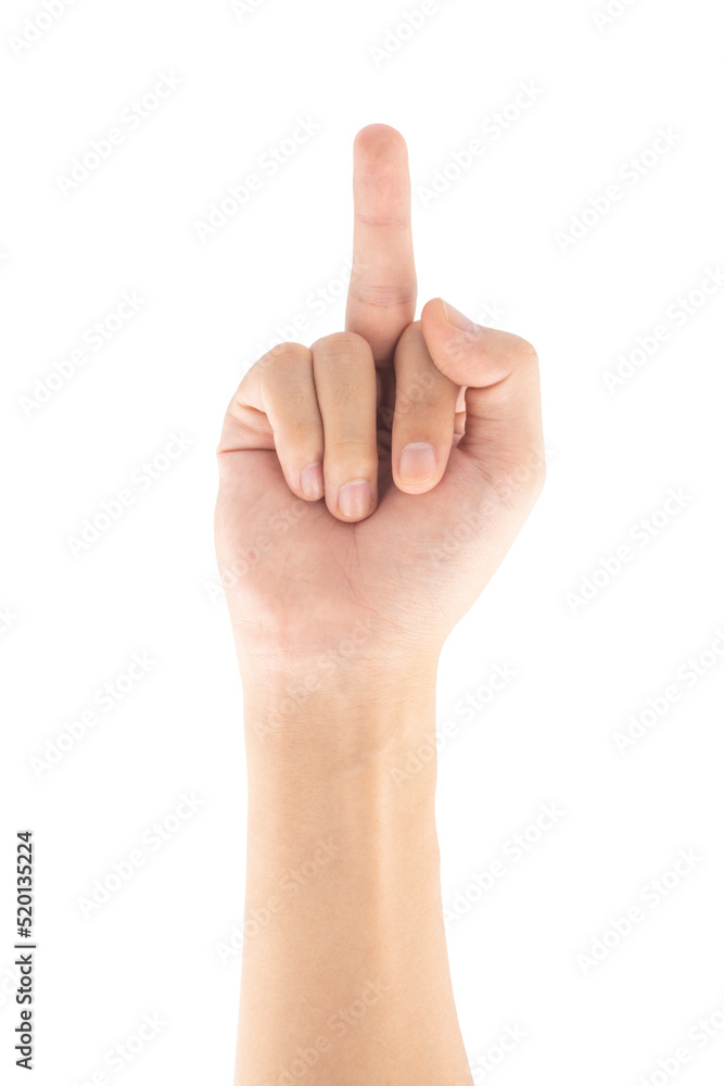 Middle finger, Isolated on white background, Clipping path Included. Middle finger, Isolated on white background, Clipping path Included.