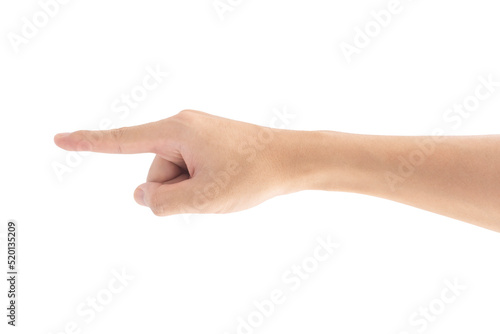 Point the finger, Isolated on white background, Clipping path Included.