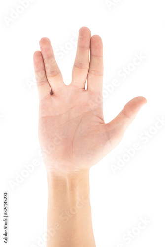 Photo Abstract symbolic hand gesture, Isolated on white background, Clipping path Included