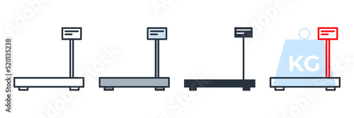 industrial scale icon logo vector illustration. Warehouse digital scale symbol template for graphic and web design collection