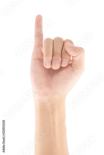 Принти на полотні Little finger hand gesture, Isolated on white background, Clipping path Included