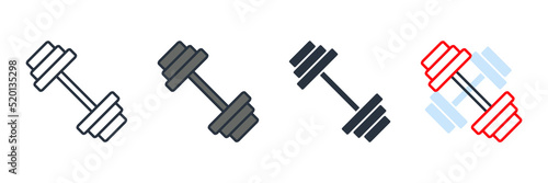 barbell icon logo vector illustration. dumbbell, Gym equipment symbol template for graphic and web design collection