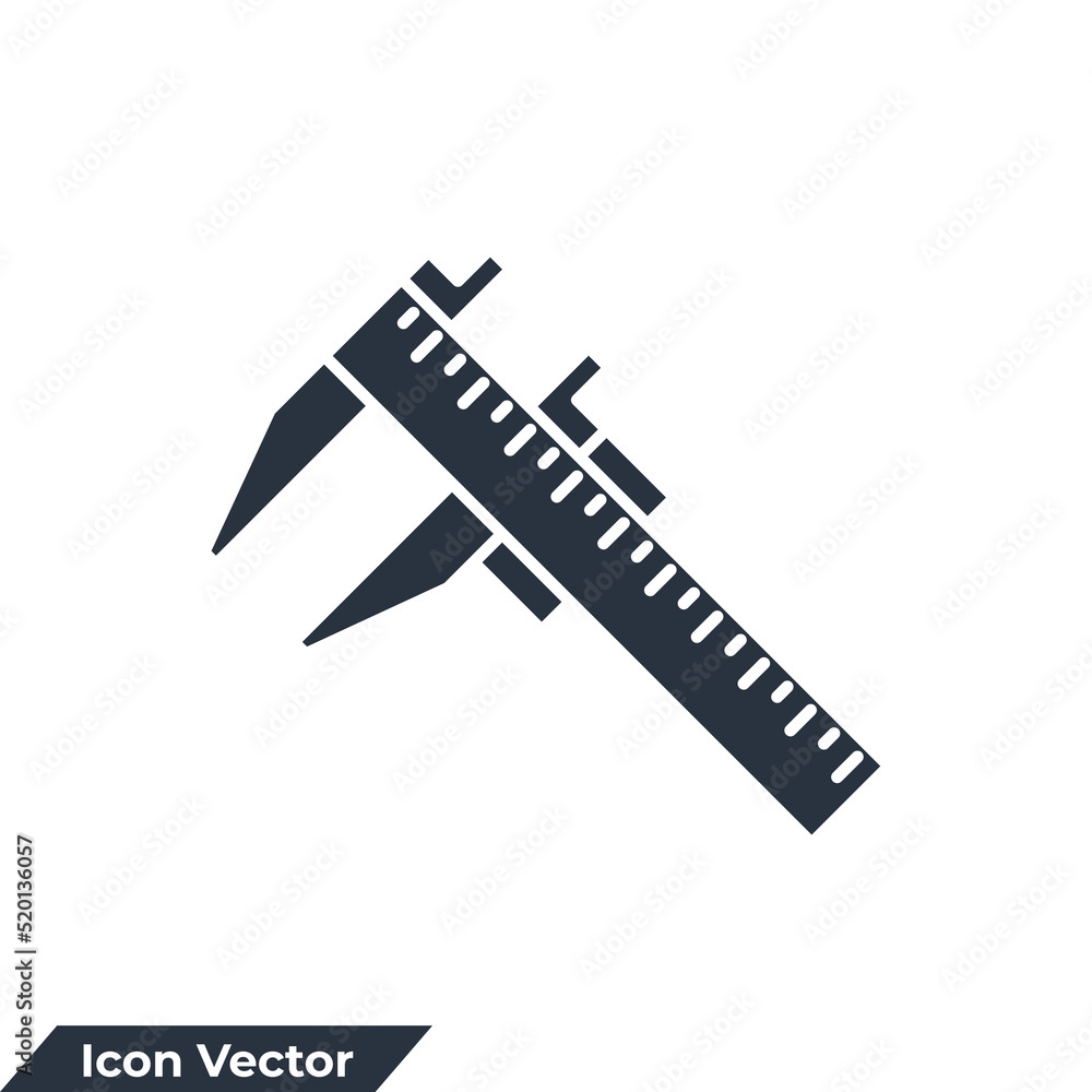 caliper icon logo vector illustration. measure tool and instrument symbol template for graphic and web design collection