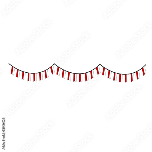 red and white Indonesian flag decoration, suitable for banners, graphic design for Indonesia's independence day celebration, 17 August 1945 - vector illustration