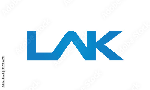 initial LAK creative modern lettermark logo design, linked typography monogram icon vector illustration