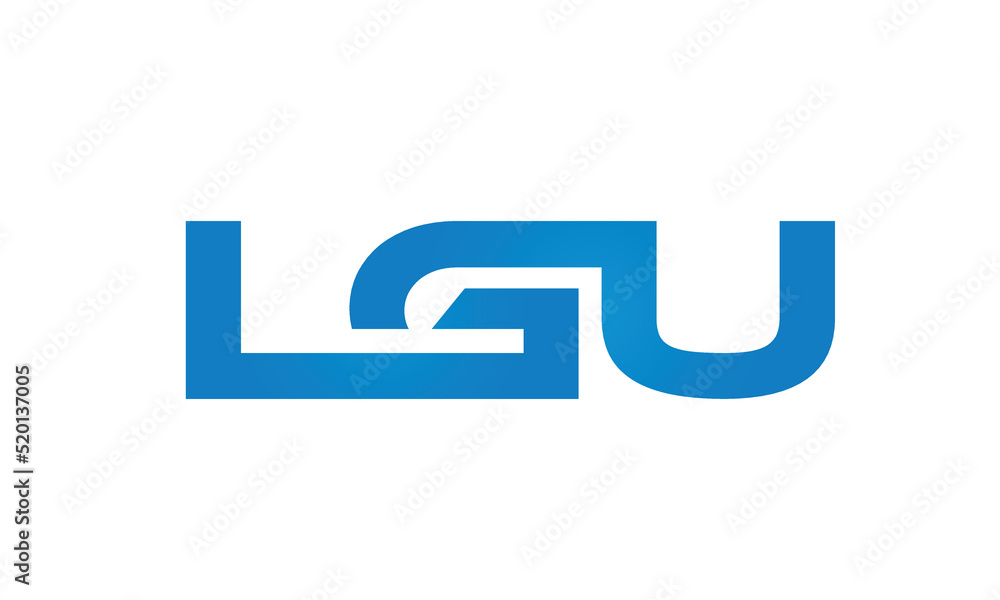 Connected LGU Letters logo Design Linked Chain logo Concept Connected LGU Letters logo Design Linked Chain logo Concept