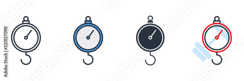 luggage scales icon logo vector illustration. Analog luggage scale symbol template for graphic and web design collection