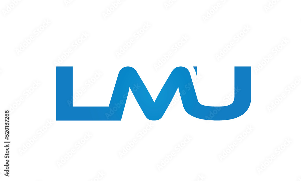Connected LMU Letters logo Design Linked Chain logo Concept Connected LMU Letters logo Design Linked Chain logo Concept