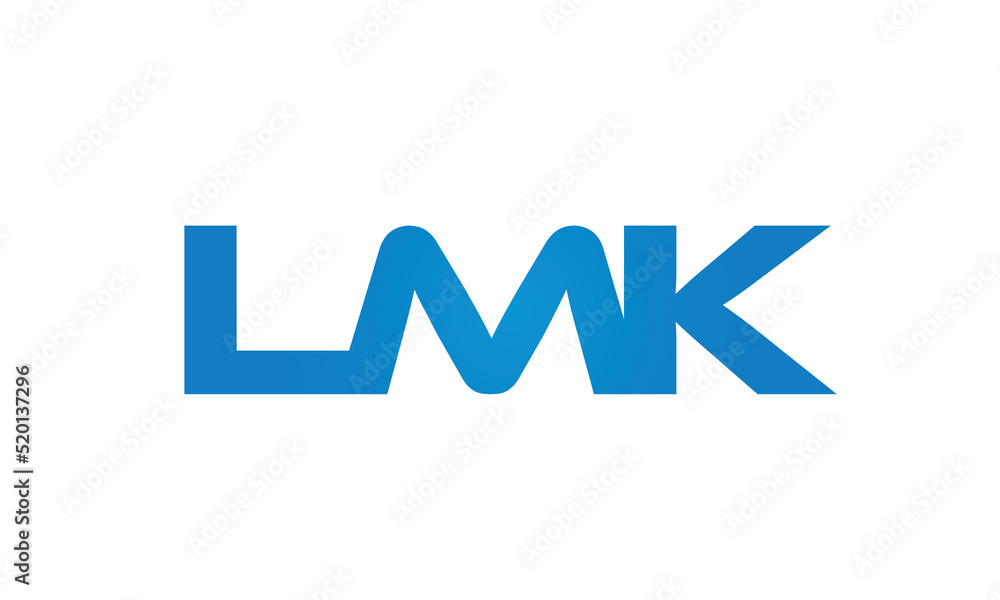 Connected LMK Letters logo Design Linked Chain logo Concept Connected LMK Letters logo Design Linked Chain logo Concept